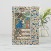 Medieval kerstfeest Nativiteit door Willem Vrelant Feestdagenkaart (Staand voorkant)