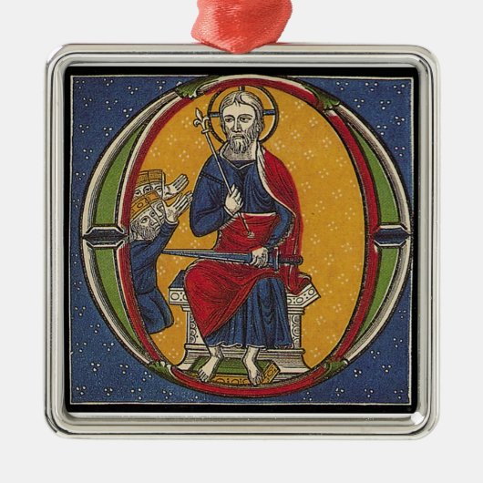 Medieval kerstversiering metalen ornament (Voorkant)