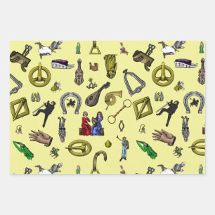 Medieval Kights, Engineering en Planten Inpakpapier Vel