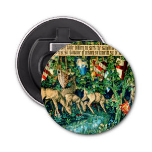 Medieval King Arthur William Morris Button Flesopener
