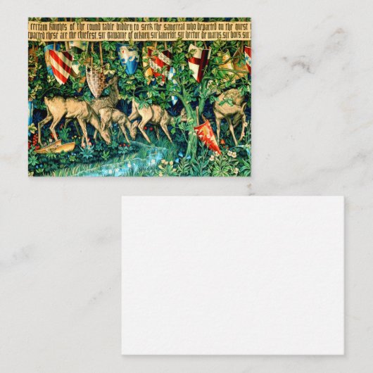 Medieval King Arthur William Morris Informatiekaartje (Voorkant / Achterkant)