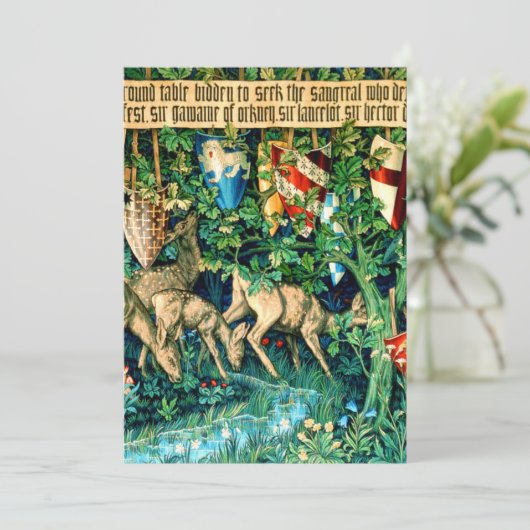 Medieval King Arthur William Morris Kaart (Staand voorkant)