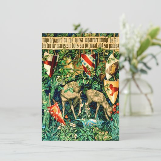 Medieval King Arthur William Morris Kaart (Staand voorkant)