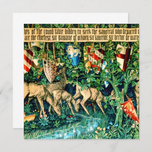 Medieval King Arthur William Morris Kaart (Voorkant / Achterkant)