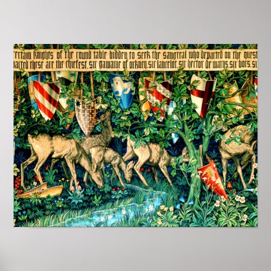 Medieval King Arthur William Morris Poster (Voorkant)