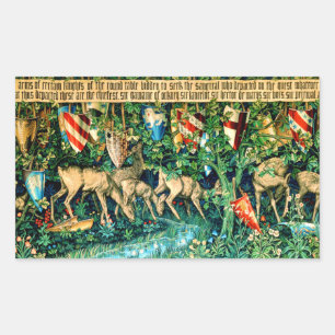 Medieval King Arthur William Morris Rechthoekige Sticker