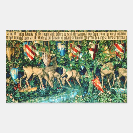 Medieval King Arthur William Morris Rechthoekige Sticker (Voorkant)