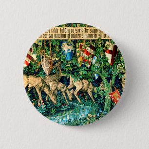 Medieval King Arthur William Morris Ronde Button 5,7 Cm