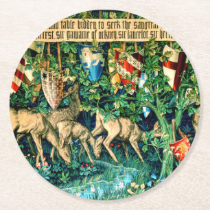 Medieval King Arthur William Morris Ronde Kartonnen Onderzetter