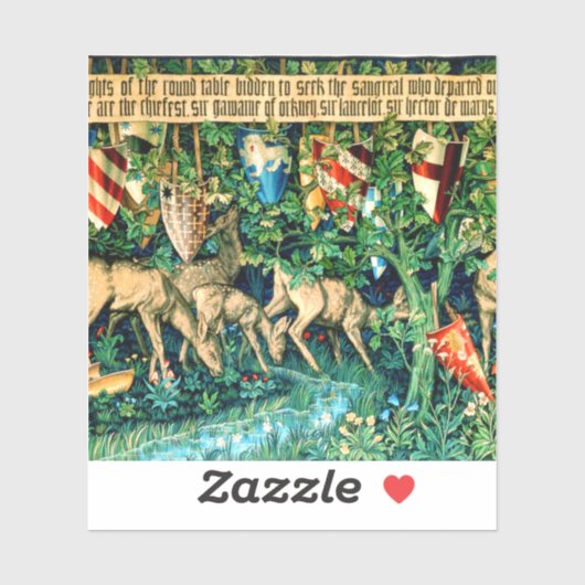 Medieval King Arthur William Morris Sticker (Vel)