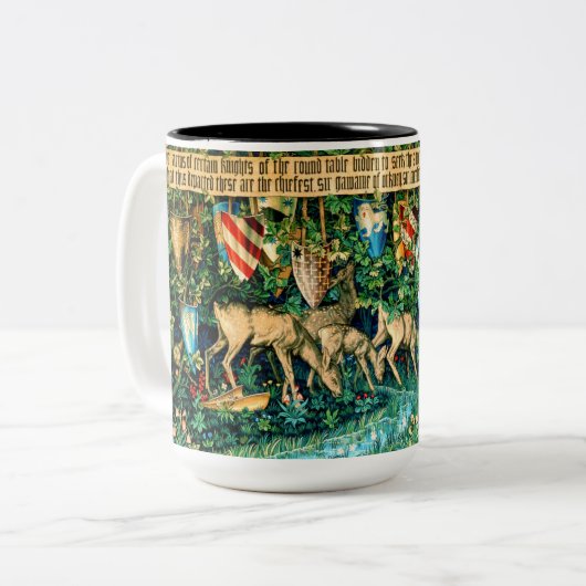 Medieval King Arthur William Morris Tweekleurige Koffiemok (Voorkant links)