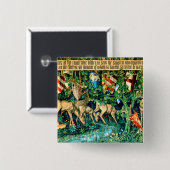 Medieval King Arthur William Morris Vierkante Button 5,1 Cm (Voorkant /achterkant)