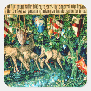 Medieval King Arthur William Morris Vierkante Sticker