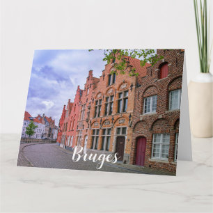 Medieval kleurrijke bakstenen in Brugge, België Kaart