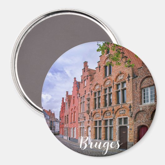 Medieval kleurrijke bakstenen in Brugge, België Magneet (Voorkant / Achterkant)