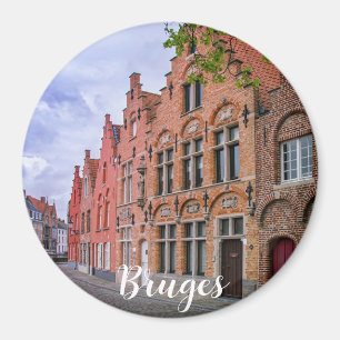 Medieval kleurrijke bakstenen in Brugge, België Magneet
