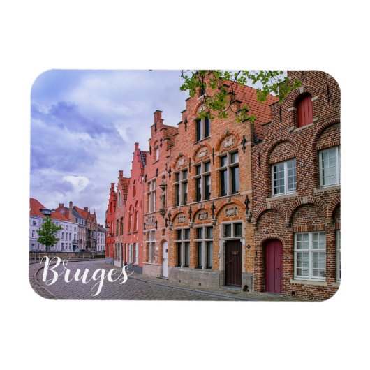 Medieval kleurrijke bakstenen in Brugge, België Magneet (Horizontaal)
