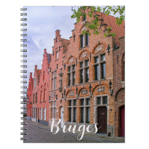 Medieval kleurrijke bakstenen in Brugge, België Notitieboek