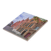 Medieval kleurrijke bakstenen in Brugge, België Tegeltje (Zijkant)