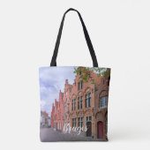 Medieval kleurrijke bakstenen in Brugge, België Tote Bag (Achterkant)
