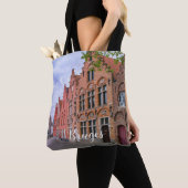 Medieval kleurrijke bakstenen in Brugge, België Tote Bag (Dichtbij)