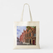 Medieval kleurrijke bakstenen in Brugge, België Tote Bag (Achterkant)