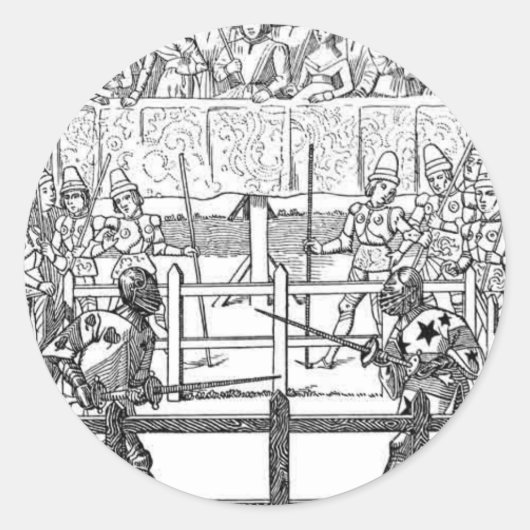 Medieval Knachten Jousting Ronde Sticker (Voorkant)