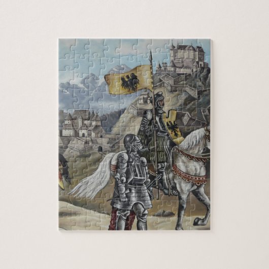 Medieval Knachten Paarden Lions Castle Destiny Legpuzzel (Verticaal)