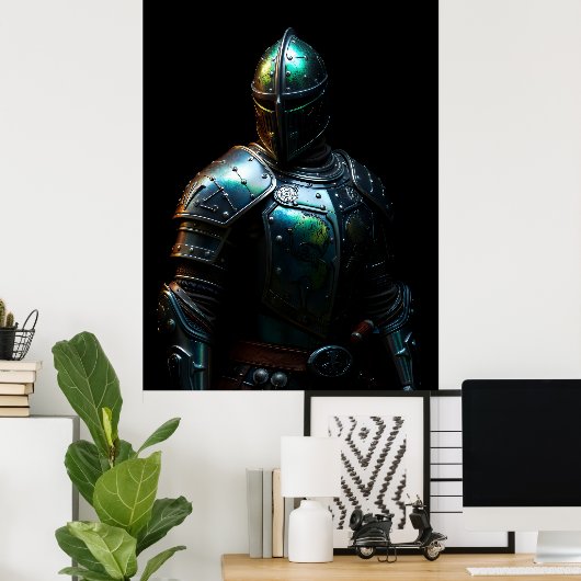 Medieval Knight Armor, Abstract Colors Poster (Thuiskantoor)