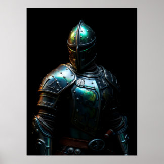 Medieval Knight Armor, Abstract Colors Poster