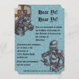 Medieval Knight Birthday Uitnodiging
