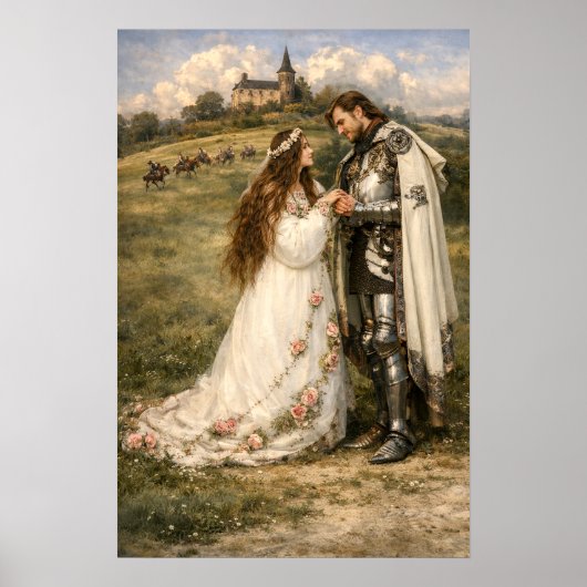 Medieval Knight, Castle & Princess Poster (Voorkant)