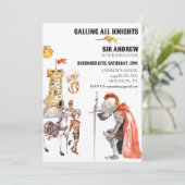 Medieval Knight Dragon Castle Waterverf Birthday Kaart (Staand voorkant)