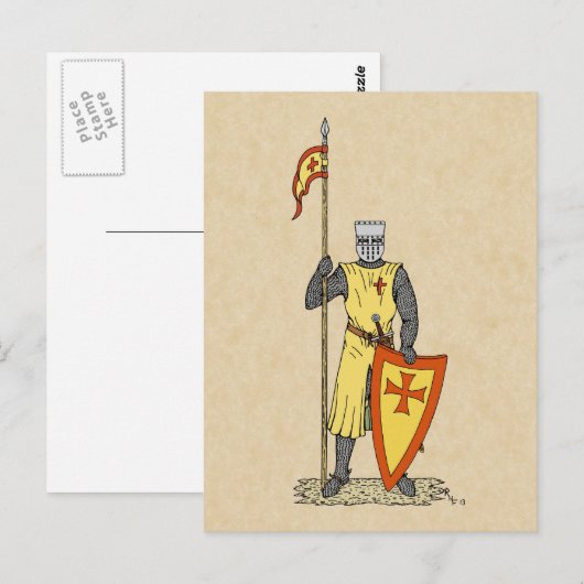 Medieval Knight Early 13th Century Briefkaart (Voorkant / Achterkant)