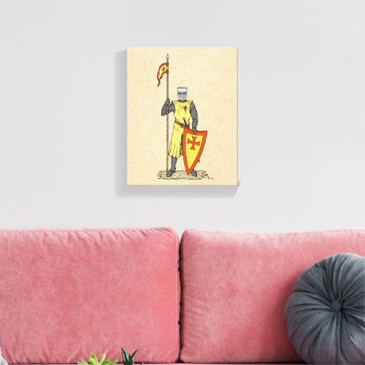 Medieval Knight Early 13th Century Canvas Afdruk (Insitu (Woonkamer))