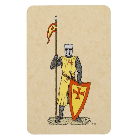 Medieval Knight Early 13th Century Magneet (Verticaal)