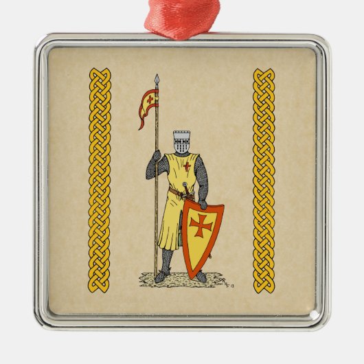 Medieval Knight Early 13th Century Metalen Ornament (Voorkant)