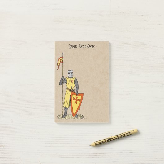 Medieval Knight Early 13th Century Post-it® Notes (Op bureau)