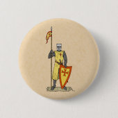 Medieval Knight Early 13th Century Ronde Button 5,7 Cm (Voorkant)