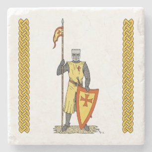 Medieval Knight Early 13th Century Stenen Onderzetter