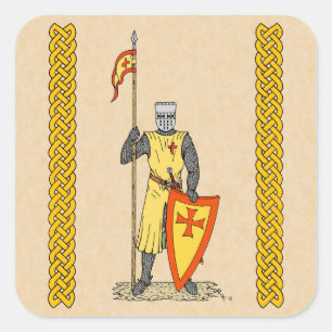 Medieval Knight Early 13th Century Vierkante Sticker