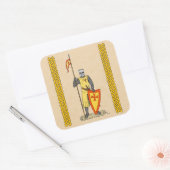 Medieval Knight Early 13th Century Vierkante Sticker (Envelop)