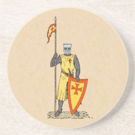 Medieval Knight Early 13th Century Zandsteen Onderzetter