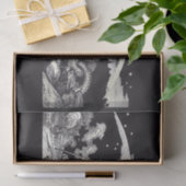 Medieval Knight en Dragon B W Tissue Paper Tissuepapier (Geschenk)