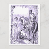 Medieval Knight en Lady Briefkaart (Voorkant)