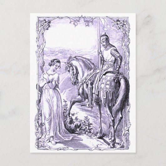 Medieval Knight en Lady Briefkaart (Voorkant)