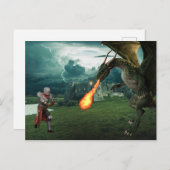 Medieval Knight Fire Breathing Dragon Battle Briefkaart (Voorkant / Achterkant)