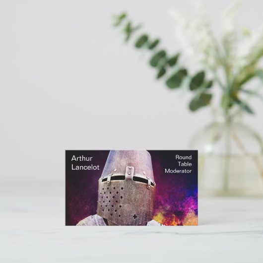 Medieval Knight Funny Visitekaartje (Staand voorkant)