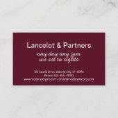 Medieval Knight Funny  Visitekaartje (Achterkant)