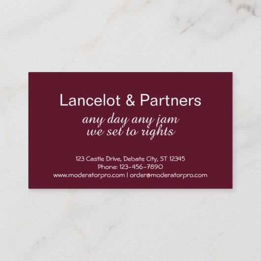 Medieval Knight Funny  Visitekaartje (Achterkant)